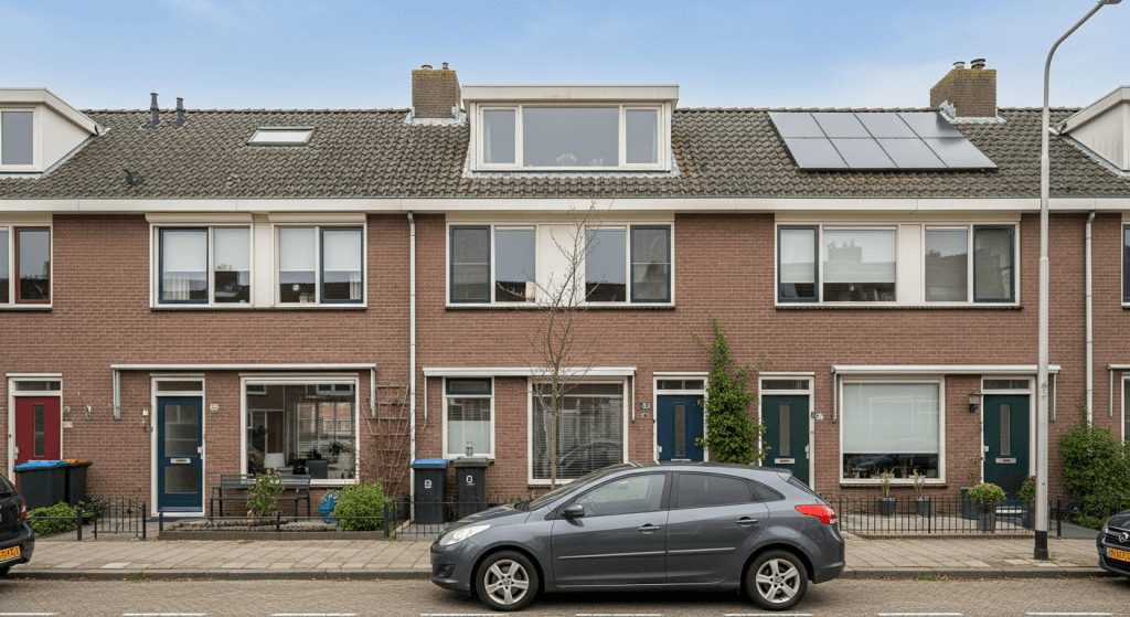 Nederlandse woning met energielabel B, gezien vanaf de straat