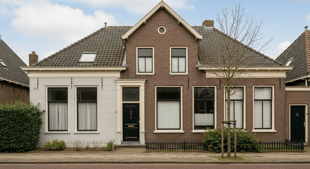 Nederlandse woning met energielabel G, gezien vanaf de straat