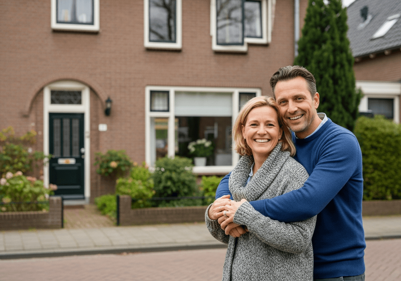 Blije huiseigenaren voor hun woning in Gelderland
